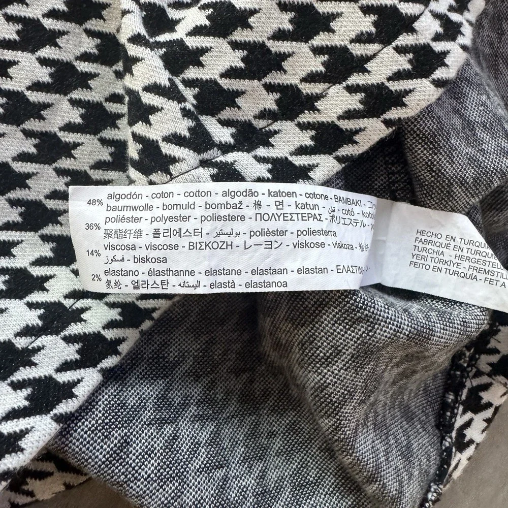 ZARA Girls Dress Size 7  Black White Houndstooth‎ Gold Buttons Preppy